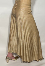 1970s Gold Lame Wide Legged Bell Bottom Flare Pants