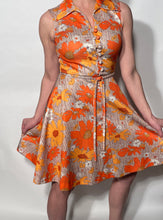 Vintage Polyester 1970s Orange Floral Frock By Kay Windsor