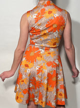 Vintage Polyester 1970s Orange Floral Frock By Kay Windsor