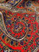 Malbe Originals Late 1960s Paisley Print Glitter Wide Leg Bell Bottom Pant