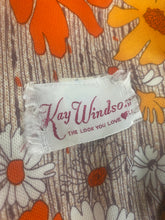 Vintage Polyester 1970s Orange Floral Frock By Kay Windsor