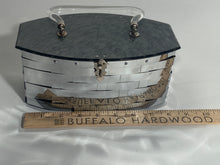 1950s Dorset Rex Silver Metal Rectangular Box Purse With Lucite Top & Handle