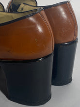 Brown Leather 4” Platform Shoes Size 11.5