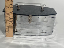 1950s Dorset Rex Silver Metal Rectangular Box Purse With Lucite Top & Handle