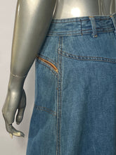 1970s Gamin For Huk A Poo Long Jean Skirt