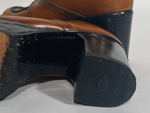 Brown Leather 4” Platform Shoes Size 11.5