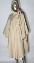 1970s Spring Virgin Wool Hooded Cream Poncho Cape By Also Gordon