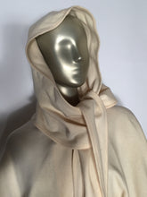 1970s Spring Virgin Wool Hooded Cream Poncho Cape By Also Gordon
