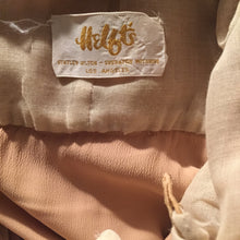1970's Helft's Layered Ruffled Off Shoulder Rose Bud Front Dress