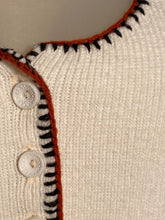 1970s White Sleeveless Button Up Acrylic Knit Vest Top