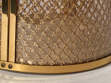 1950s Majestic Metal Lantern Circular Lace Glitter Pressed Sides Metal Handbag