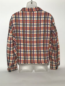 1960s Plaid Rayon Linen Men's Short Waist Jacket From Keiths Sportswear
