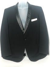 Men's Vintage Black Tux With Suspender Buttons 41" x 27" Jacket 40