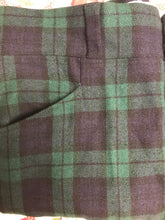 Vintage Men's Pendleton Wool Navy & Green Plaid Pants 35" x 31"