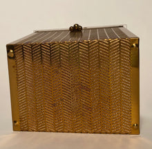 1950s Dorset Rex Square Box Metal Lace Lucite Confetti Glitter Purse Wedding Bag