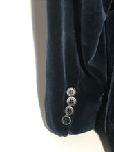 1980s Mens Haggar Velvet Blue Blazer Size 44L