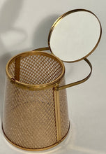 1950s Majestic Metal Lantern Circular Lace Glitter Pressed Sides Metal Handbag