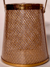 1950s Majestic Metal Lantern Circular Lace Glitter Pressed Sides Metal Handbag