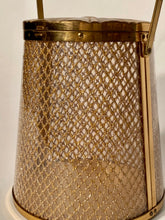 1950s Majestic Metal Lantern Circular Lace Glitter Pressed Sides Metal Handbag