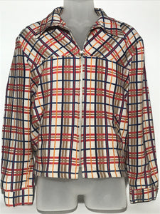 1960s Plaid Rayon Linen Men's Short Waist Jacket From Keiths Sportswear