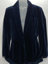 1980s Mens Haggar Velvet Blue Blazer Size 44L