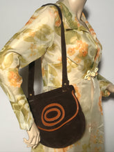 1970s Soft Brown Suede Leather Trim Shoulder Hobo Handbag