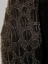 1940s Black Silk Velvet Evening Jacket Plush Perforated Design Lapel