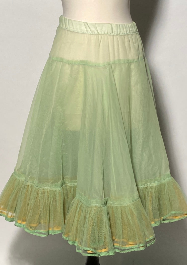 1950s Green Layered Nylon Crinoline