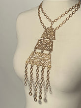 Chunky Abstract Goldtone Metal Double Chain Link Necklace