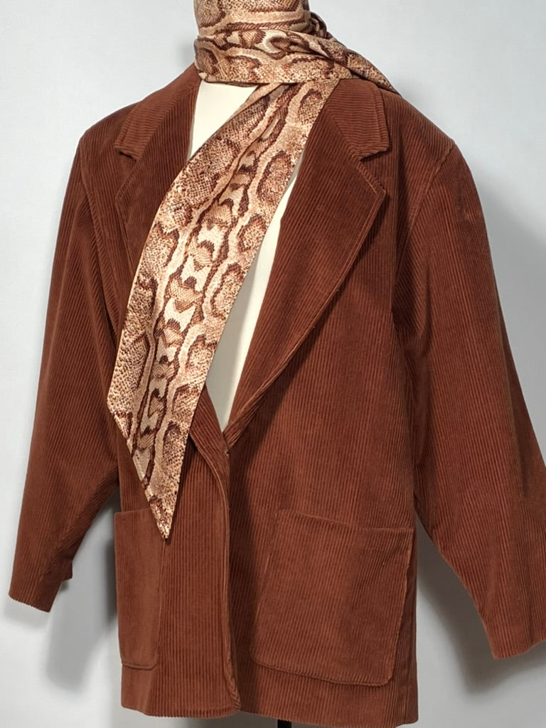 Vintage 1980s Giorgio Sant' Angelo Rust Heavy Cord Blazer Size Large