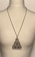 Silver Colored Pyramid Medallion Vintage Necklace