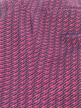 1970s Geometric Pattern Red Blue Polyester Flare Pant 33x32