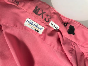 Palm Beach Vintage Fuscia Pink Men's Disco Ruffled Tuxedo Shirt Size Medium