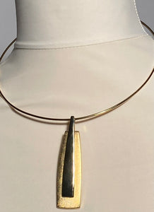 1970s Napier Two Tone Gold Hoop Necklace