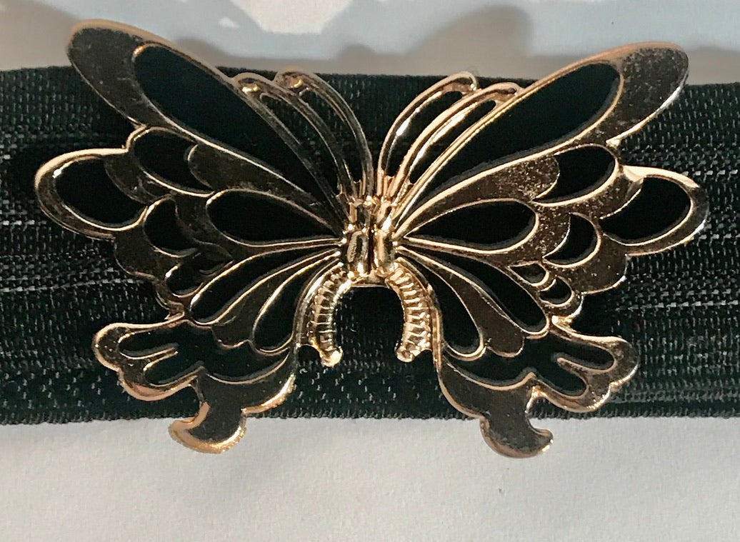 1970s Black Butterfly Enamel Stretch Belt – Divine Finds® display picture 3
