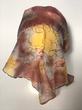 Nylon Floral Print Earthtone Head Scarf