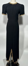 1940s 2 Piece Rayon Crepe Black Ballgown With Bolero