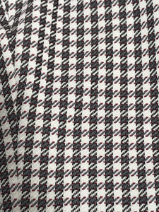 1970s Levis Panatella Grey Red Herringbone Pattern Polyester Flare Pant 38x32
