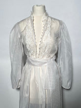 Vintage Wedding White Shear Peignoir Sleeping Gown