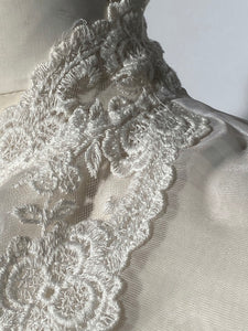 Vintage Wedding White Shear Peignoir Sleeping Gown