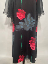 1970s Sheer Sleeve Floral Maxi Caftan Dress