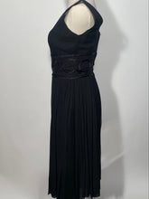 Vintage Jr. Theme Black Crepe Full Skirted Applique Cocktail Dress