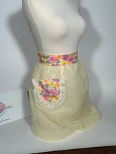 Sheer Yellow Floral Trim Vintage Apron