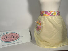 Sheer Yellow Floral Trim Vintage Apron