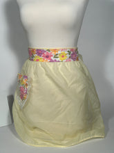 Sheer Yellow Floral Trim Vintage Apron