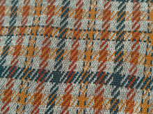 1970s Levis Panatella Rust Green Grey Plaid Polyester Cuffed Bottom Flare Pant
