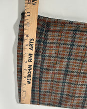1970s Levis Panatella Rust Green Grey Plaid Polyester Cuffed Bottom Flare Pant