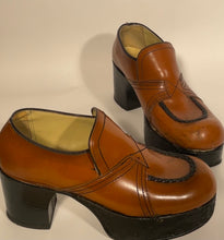 Brown Leather 4” Platform Shoes Size 11.5