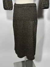 Early 1980s YSL Rive Gauche Made In Hong Kong Metallic 2 Piece Skirt Top