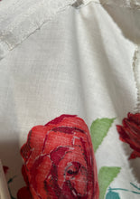 Early 1960s Cotton Full Circle Skirt Rose Floral Spaghetti Strap Dress